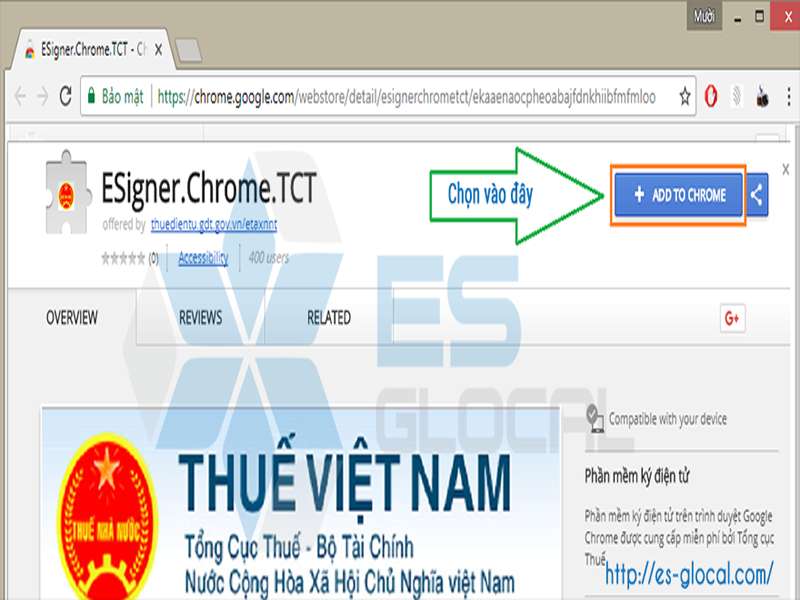 Cài đặt công cụ dùng thuedientu.gdt.gov.vn trên Google Chrome