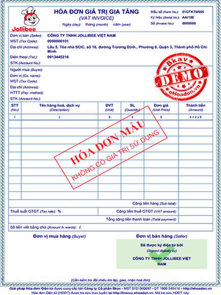 mẫu hóa đơn bkav