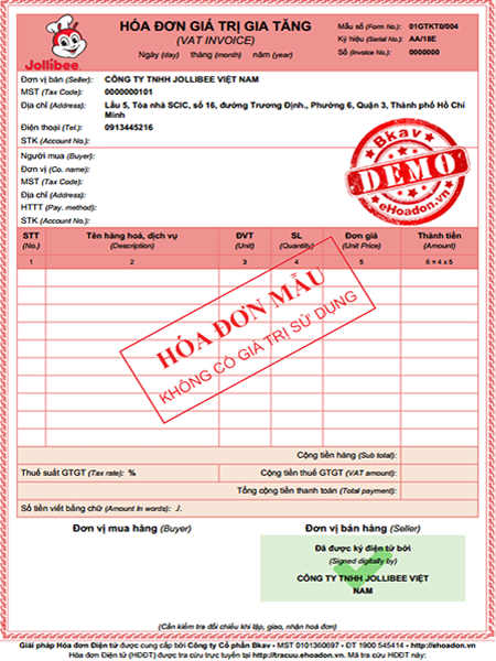 mẫu hóa đơn điện tử tại tam kỳ